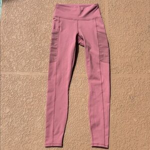 Fabletics PowerHold Mauve Leggings with Mesh Pockets